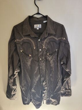 Vintage-panhandle Brown Western Button-Up Shirt